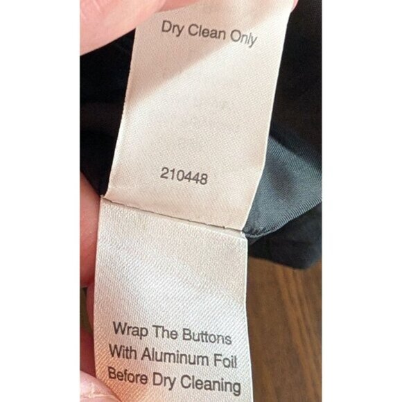 Cabi Pinstripe Ruched Collar Fitted Blazer - Black and Tan - Style 601 - 6 - Picture 11 of 11